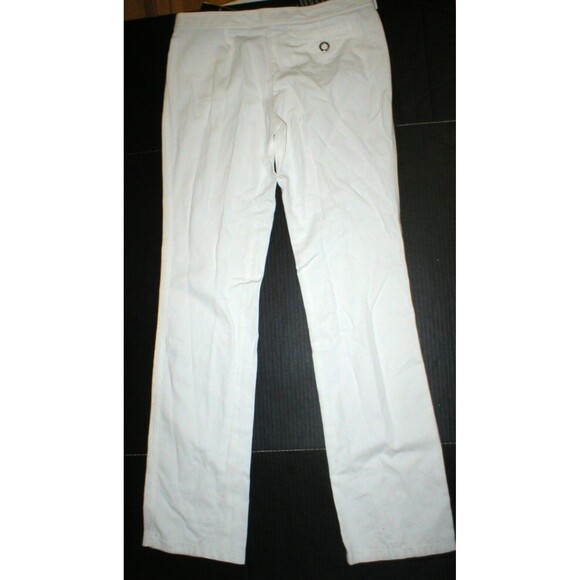 New Womens Designer Emporio Armani Cotton Pants 44 8 White Tall NWT Belt Accent - Picture 6 of 8